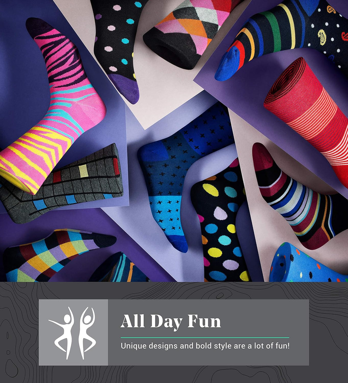 Mio Marino Men'S Dress Socks - Colorful Funky Socks for Men - 12 Pack - Retro Collection - 13-15
