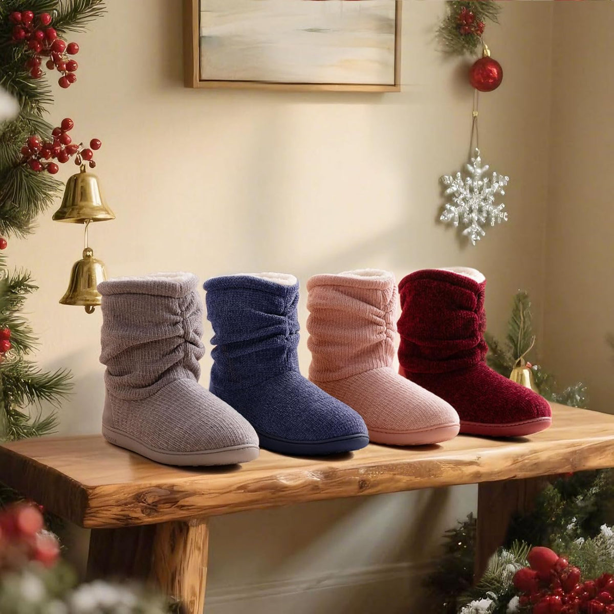 Women'S Slipper Boots Warm Winter Gift House Shoes Indoor Outdoor